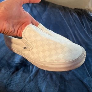 White + Reflective Vans Slip-On Shoes